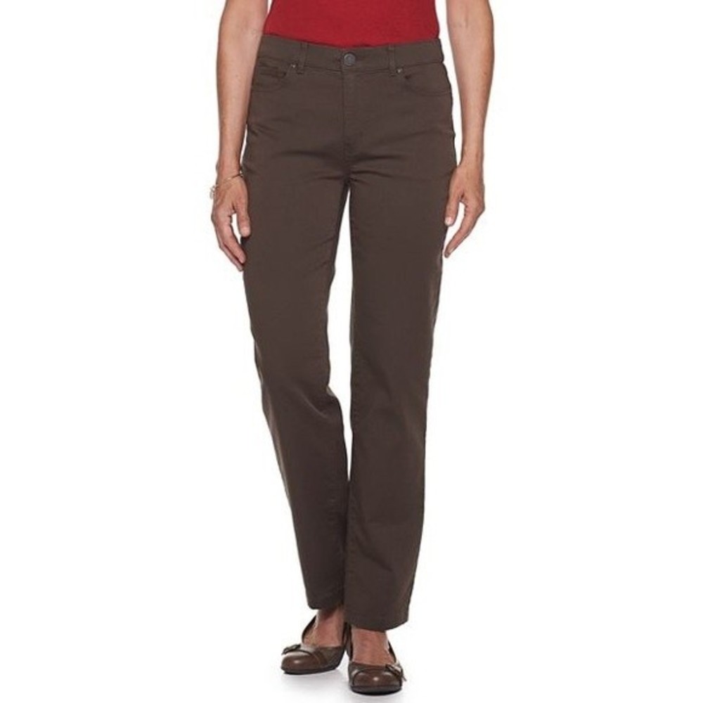 Vintage Y2K Croft & Barrow Pants Brown straight leg stretch Slacks size 8